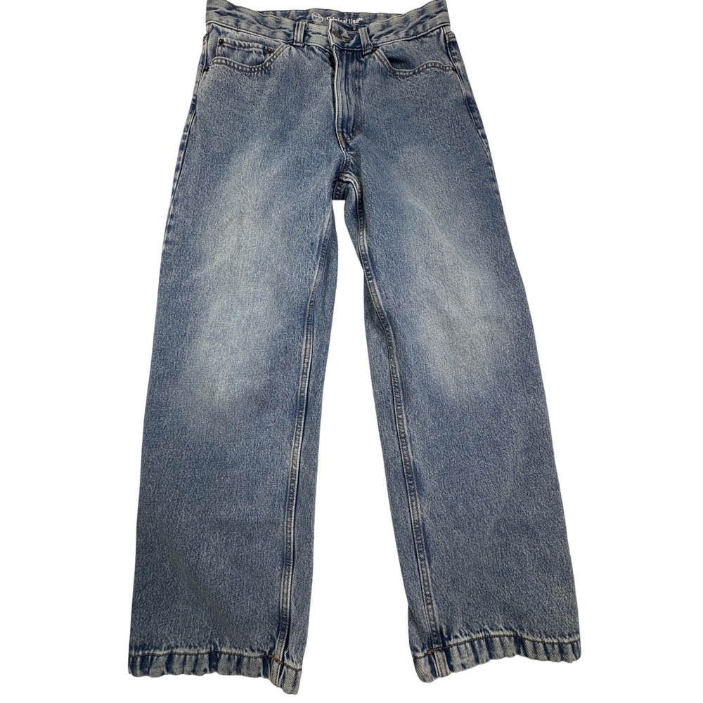 Original Use Mens Baggy Wide Leg Jeans Light Wash Blue 30x30 Denim Relaxed Fit